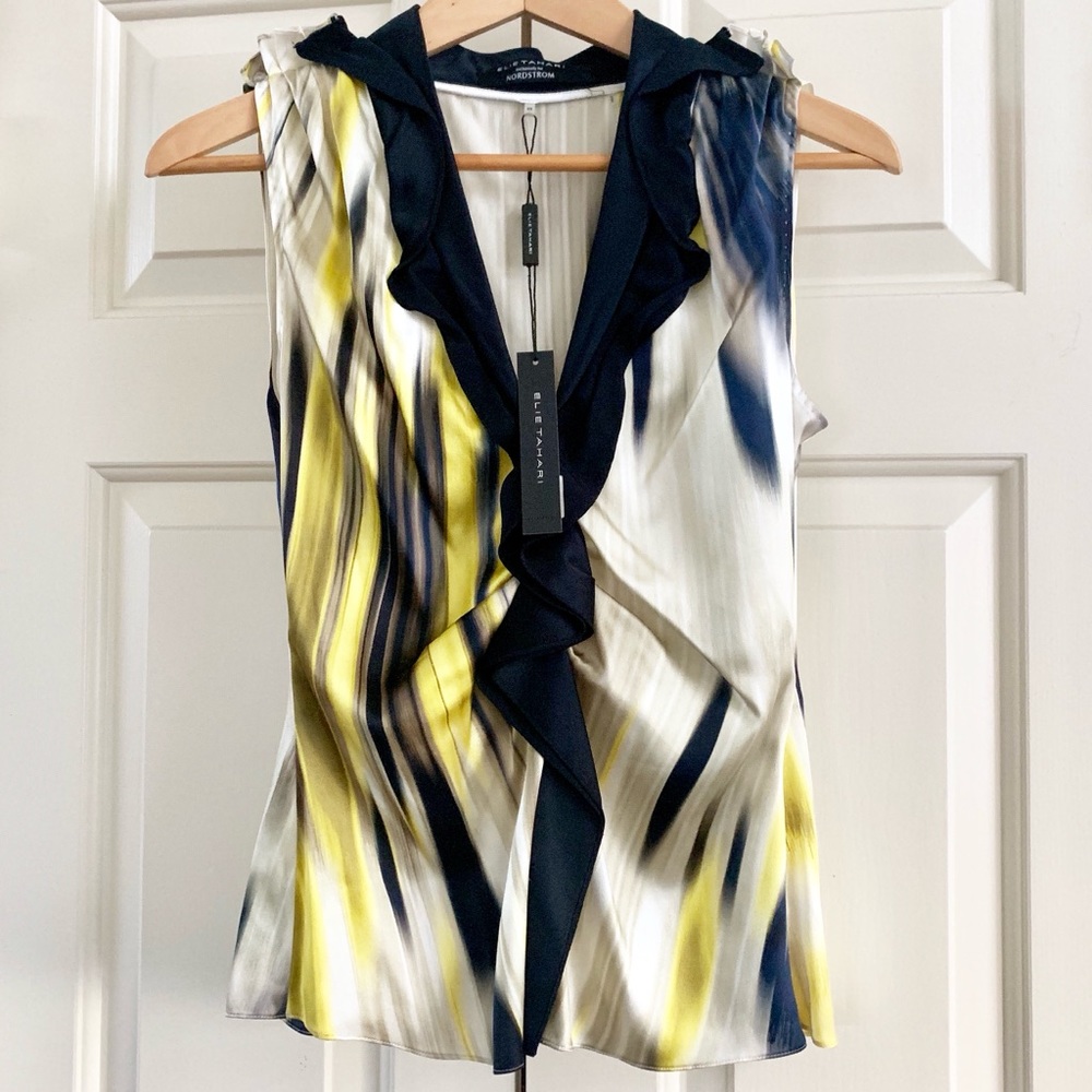 Ellie Tahari Sleeveless Silk Remy Blouse